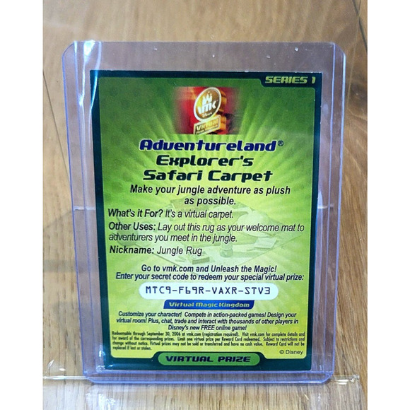 Virtual Magic Kingdom VMK Adventureland Explorer's Safari Carpet Card - Picture 2 of 2